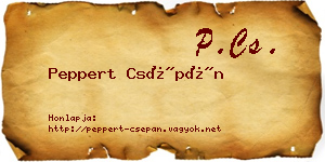 Peppert Csépán névjegykártya